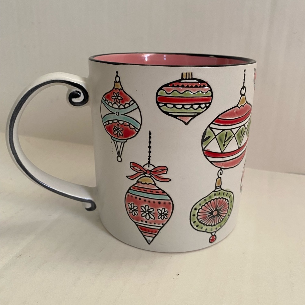 Spectrum Designz Oversized Christmas Mug – Retro Colorful Ornament Illustrations